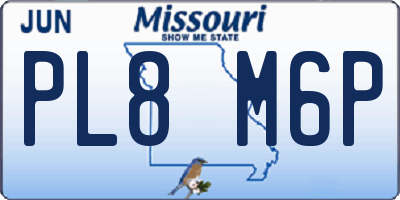 MO license plate PL8M6P