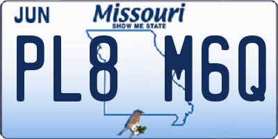 MO license plate PL8M6Q