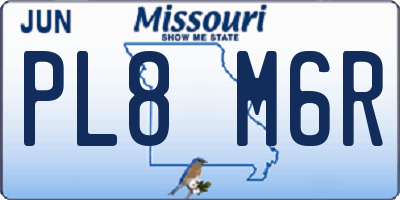 MO license plate PL8M6R