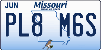 MO license plate PL8M6S
