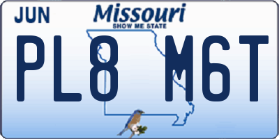 MO license plate PL8M6T