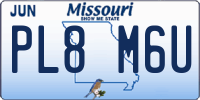 MO license plate PL8M6U