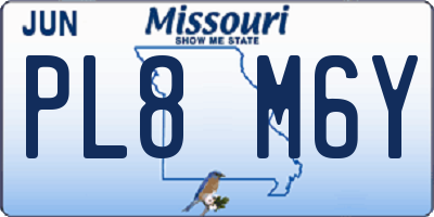 MO license plate PL8M6Y