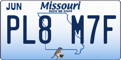 MO license plate PL8M7F