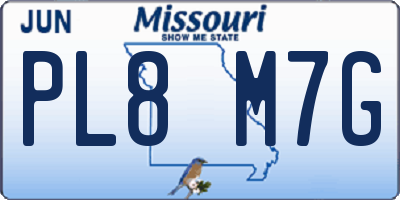 MO license plate PL8M7G