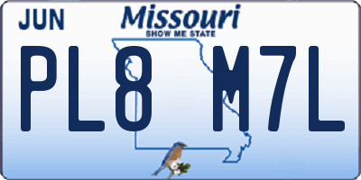 MO license plate PL8M7L