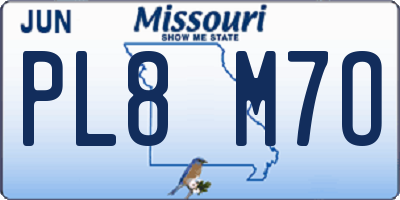 MO license plate PL8M7O