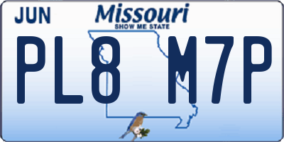 MO license plate PL8M7P