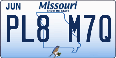 MO license plate PL8M7Q