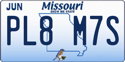 MO license plate PL8M7S