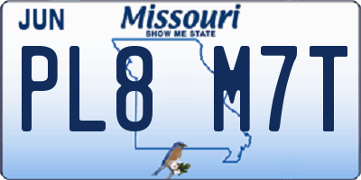 MO license plate PL8M7T