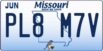 MO license plate PL8M7V
