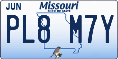 MO license plate PL8M7Y