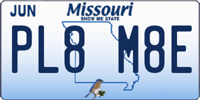MO license plate PL8M8E