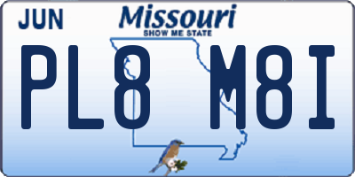 MO license plate PL8M8I