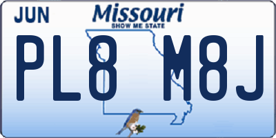 MO license plate PL8M8J