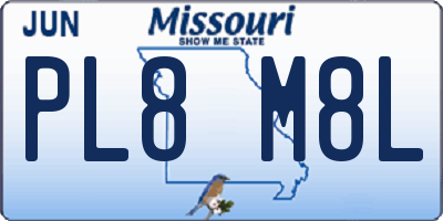 MO license plate PL8M8L