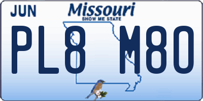 MO license plate PL8M8O