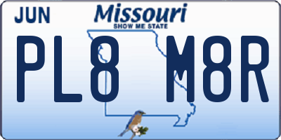 MO license plate PL8M8R