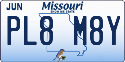 MO license plate PL8M8Y