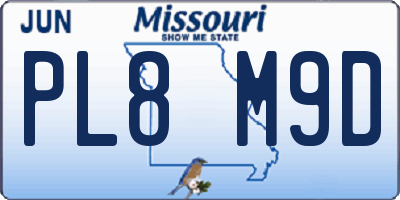 MO license plate PL8M9D