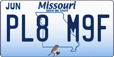 MO license plate PL8M9F