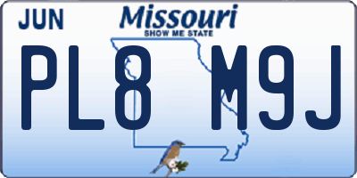 MO license plate PL8M9J