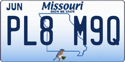 MO license plate PL8M9Q