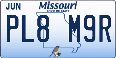 MO license plate PL8M9R