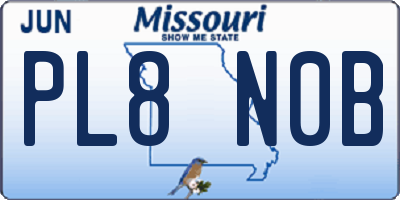 MO license plate PL8N0B