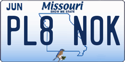 MO license plate PL8N0K