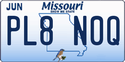 MO license plate PL8N0Q
