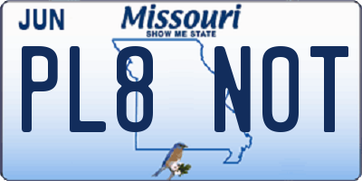 MO license plate PL8N0T
