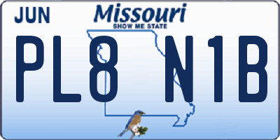 MO license plate PL8N1B