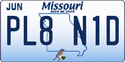 MO license plate PL8N1D