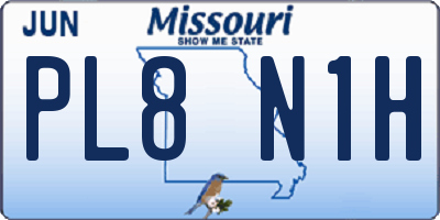 MO license plate PL8N1H