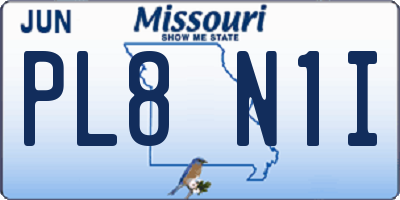 MO license plate PL8N1I