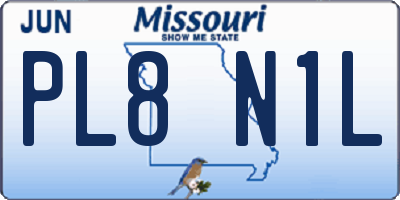 MO license plate PL8N1L
