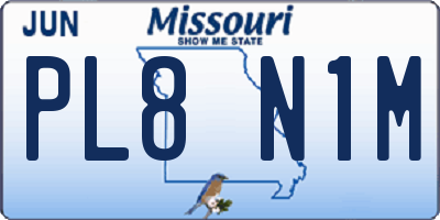 MO license plate PL8N1M