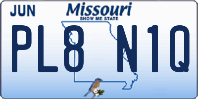 MO license plate PL8N1Q