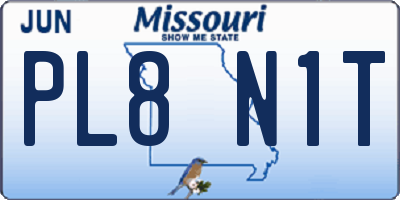 MO license plate PL8N1T