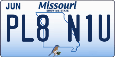 MO license plate PL8N1U