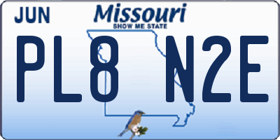 MO license plate PL8N2E