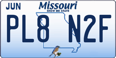 MO license plate PL8N2F