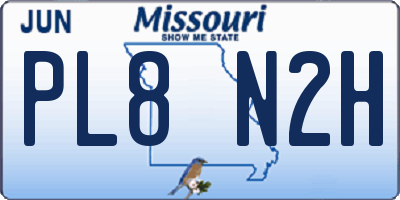 MO license plate PL8N2H