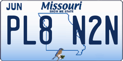 MO license plate PL8N2N