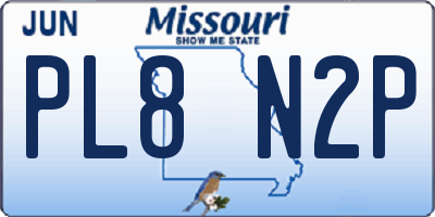 MO license plate PL8N2P