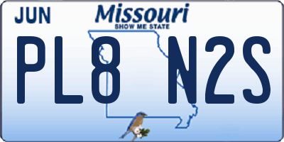 MO license plate PL8N2S