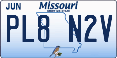 MO license plate PL8N2V