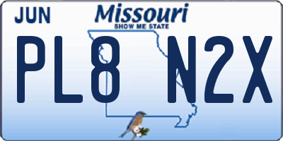 MO license plate PL8N2X